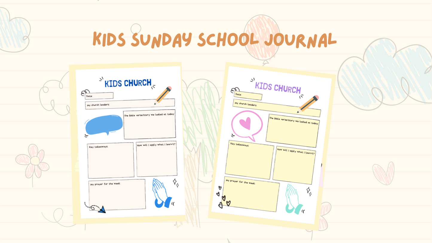 Digital Kids Sunday School Journal