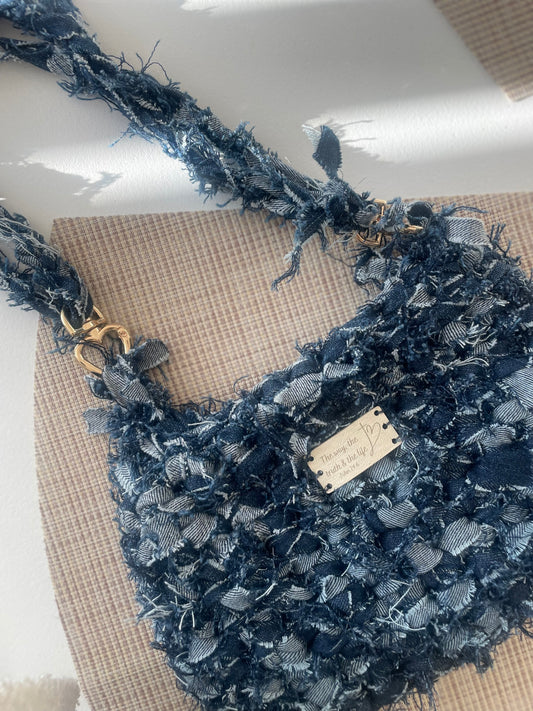 Denim Crocheted Handbag